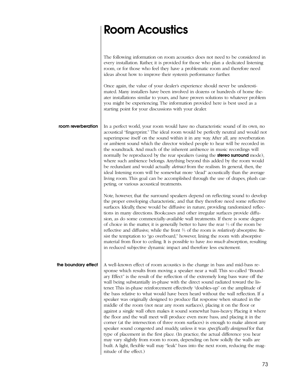 Room acoustics | Proceed PDSD User Manual | Page 73 / 92