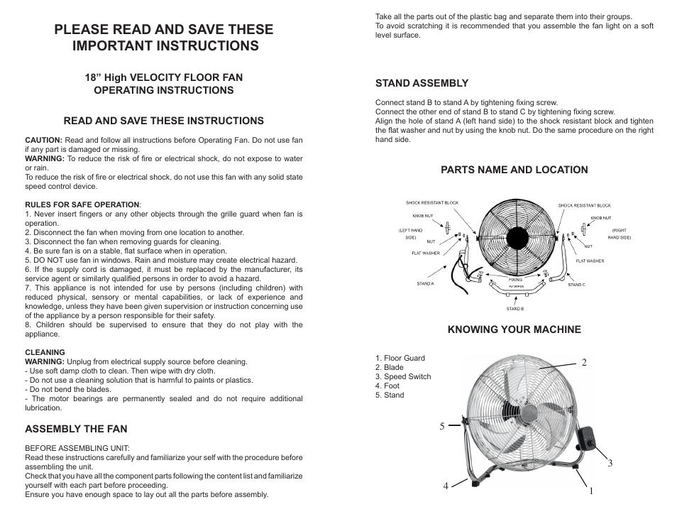 Please read and save these important instructions | Continental CP49518 User Manual | Page 2 / 4