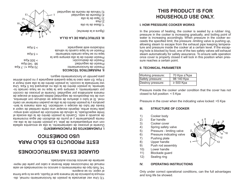 This product is for household use only | Continental CP43070 User Manual | Page 3 / 6