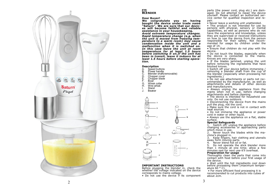 Saturn ST-FP9085 Nigel User Manual | Page 2 / 14