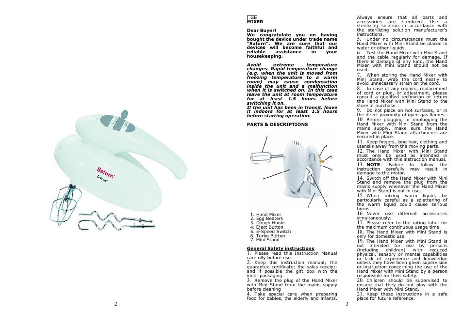 Saturn ST-FP1021 Ursel User Manual | Page 2 / 15