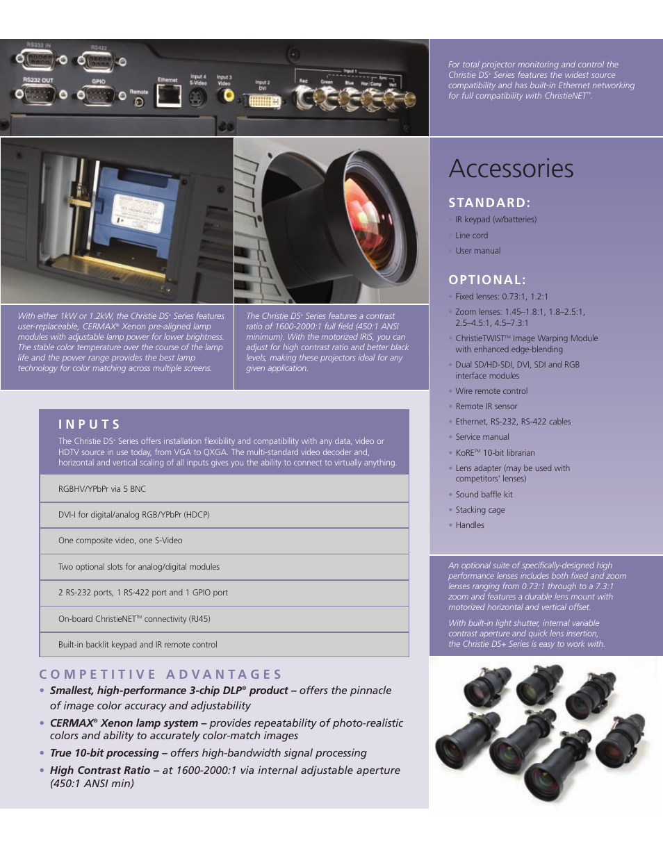 Accessories | Christie Digital Systems DS+ Series User Manual | Page 3 / 4