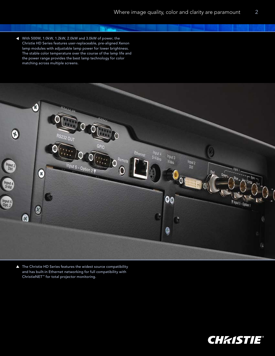 Christie Digital Systems HD Series User Manual | Page 3 / 8
