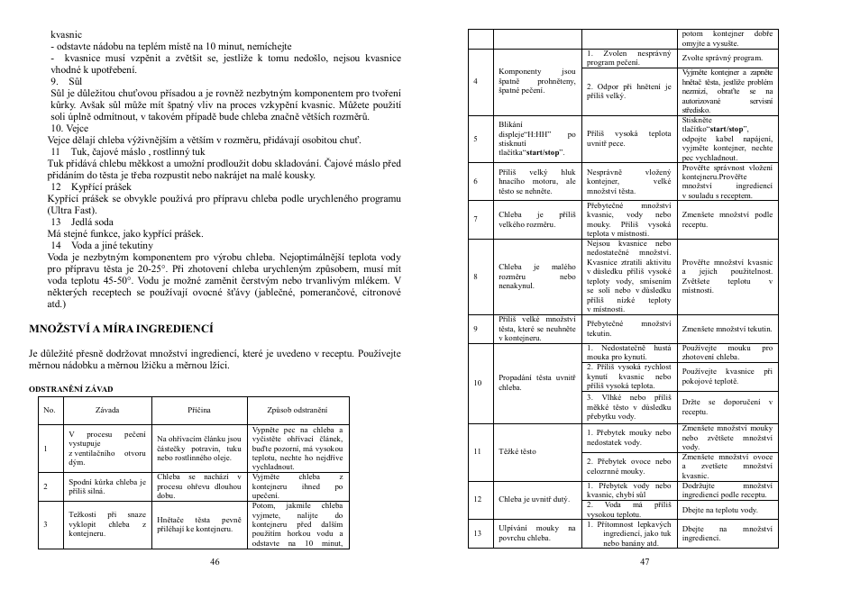 Množství a míra ingrediencí | Saturn ST-EC7773 Elara User Manual | Page 24 / 25