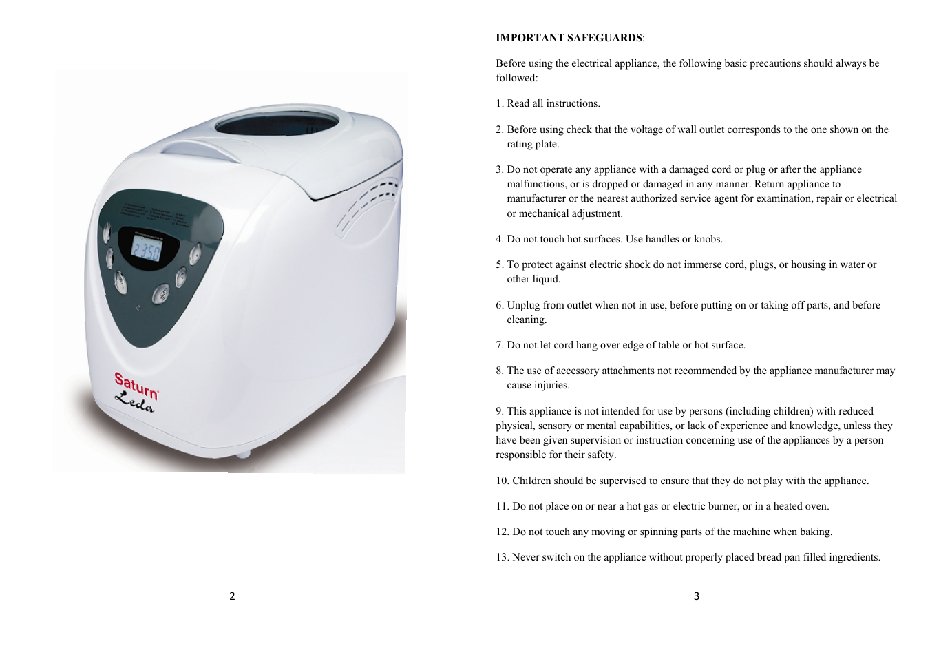 Saturn ST-EC1775 Leda User Manual | Page 2 / 36