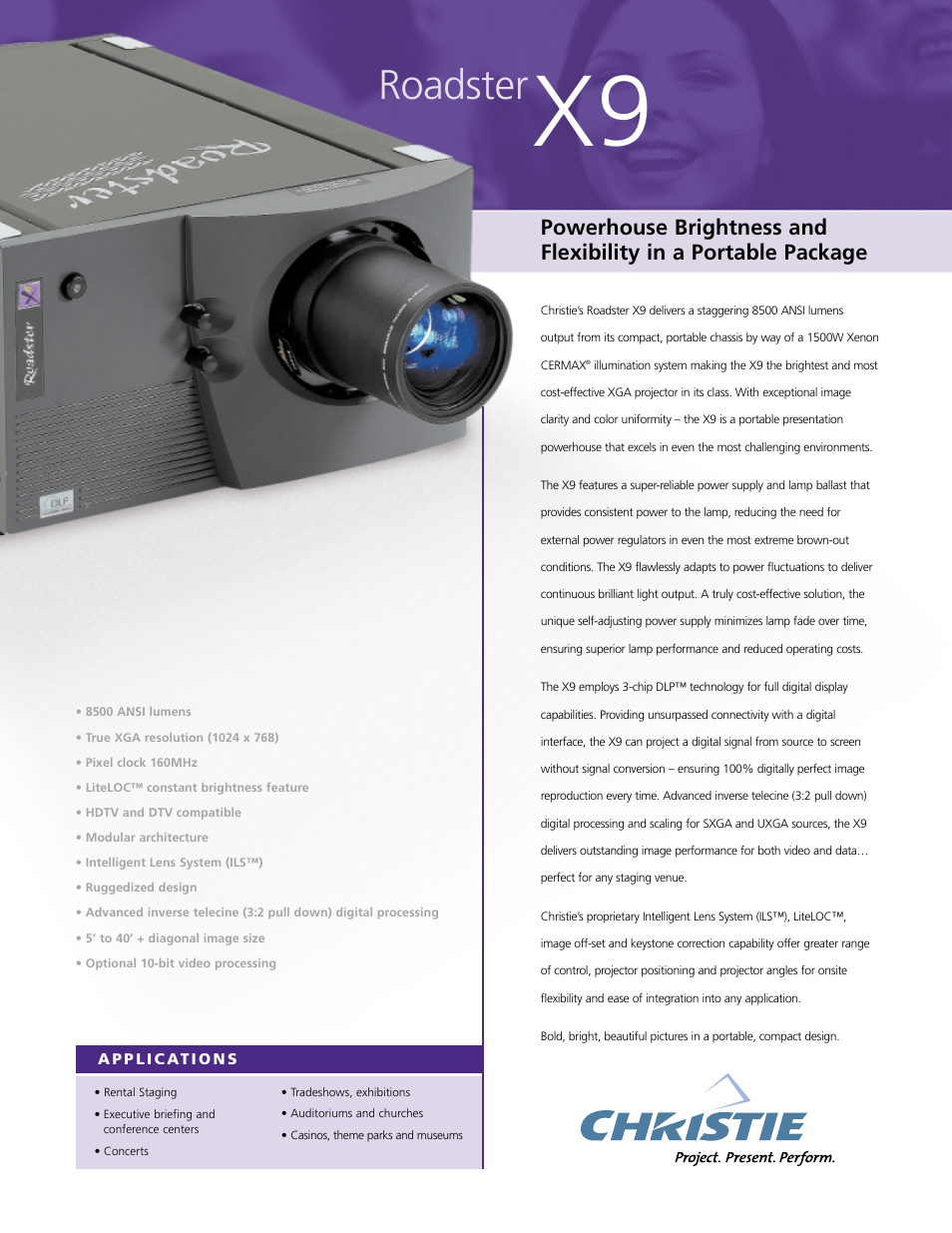 Christie Digital Systems Roadster X9 User Manual | 2 pages