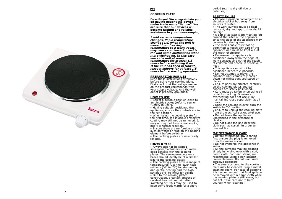 Saturn ST-EC0180 User Manual | Page 2 / 15