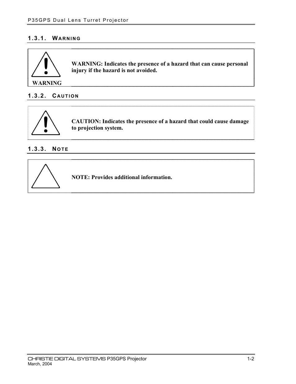 Christie Digital Systems P35GPS-MT User Manual | Page 11 / 85