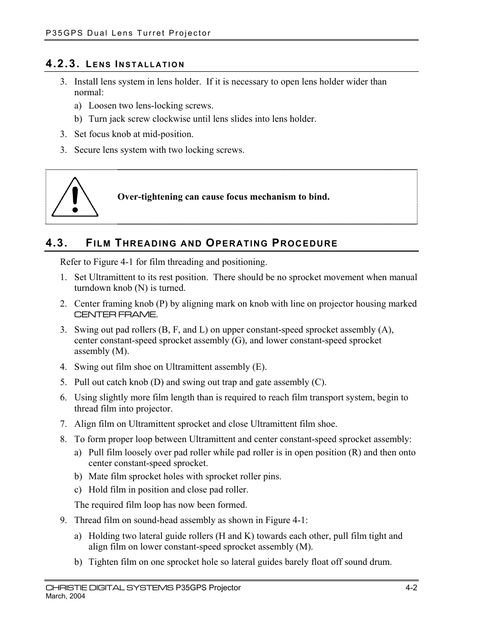 Christie Digital Systems P35GPS-MT User Manual | Page 23 / 85