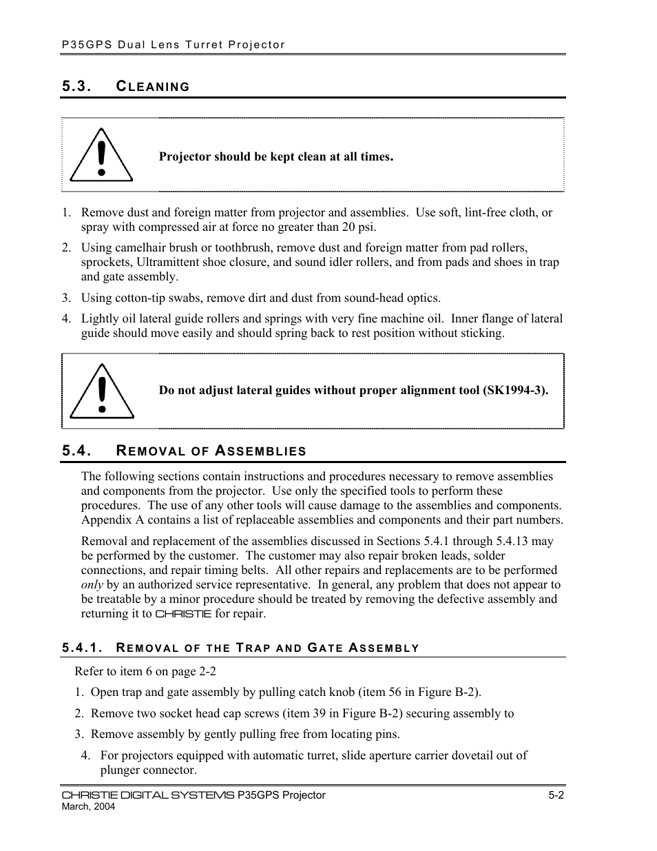 Christie Digital Systems P35GPS-MT User Manual | Page 27 / 85