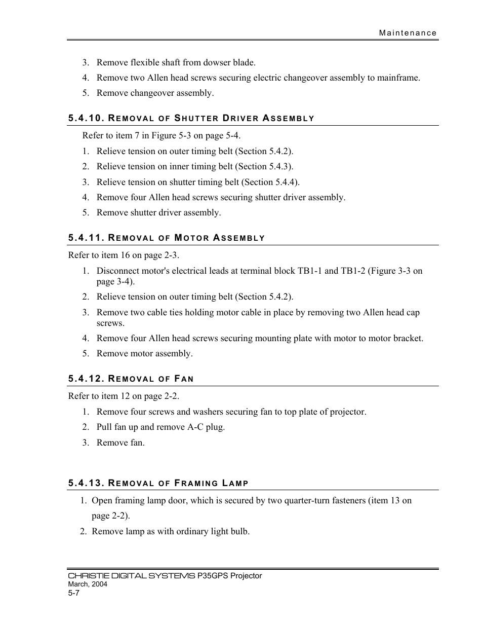 Christie Digital Systems P35GPS-MT User Manual | Page 32 / 85