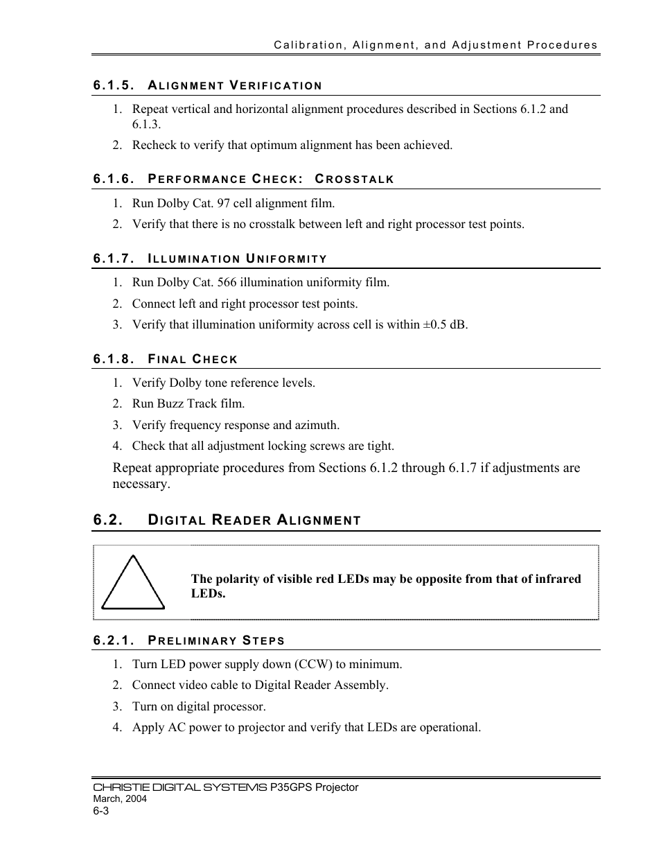 Christie Digital Systems P35GPS-MT User Manual | Page 36 / 85