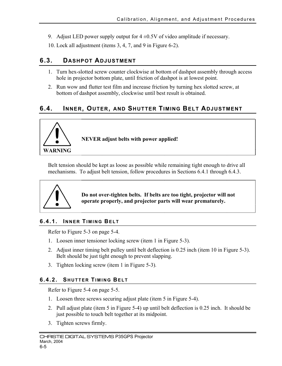 Christie Digital Systems P35GPS-MT User Manual | Page 38 / 85