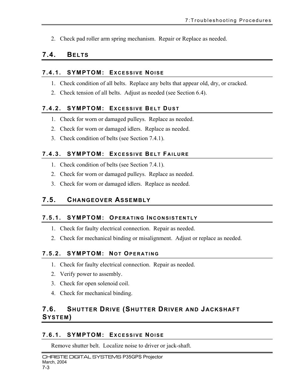 Christie Digital Systems P35GPS-MT User Manual | Page 46 / 85