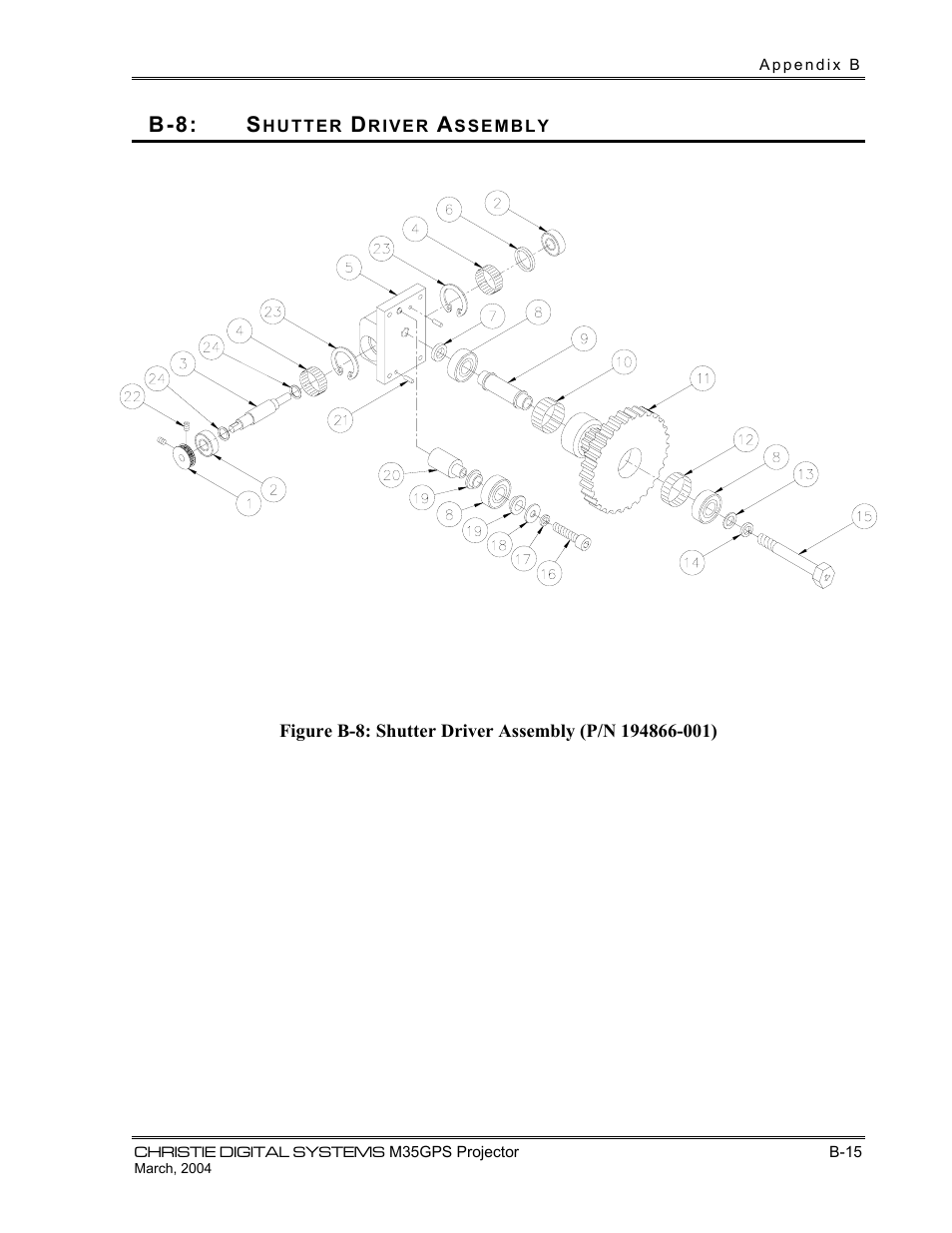 B-8: s | Christie Digital Systems P35GPS-MT User Manual | Page 66 / 85
