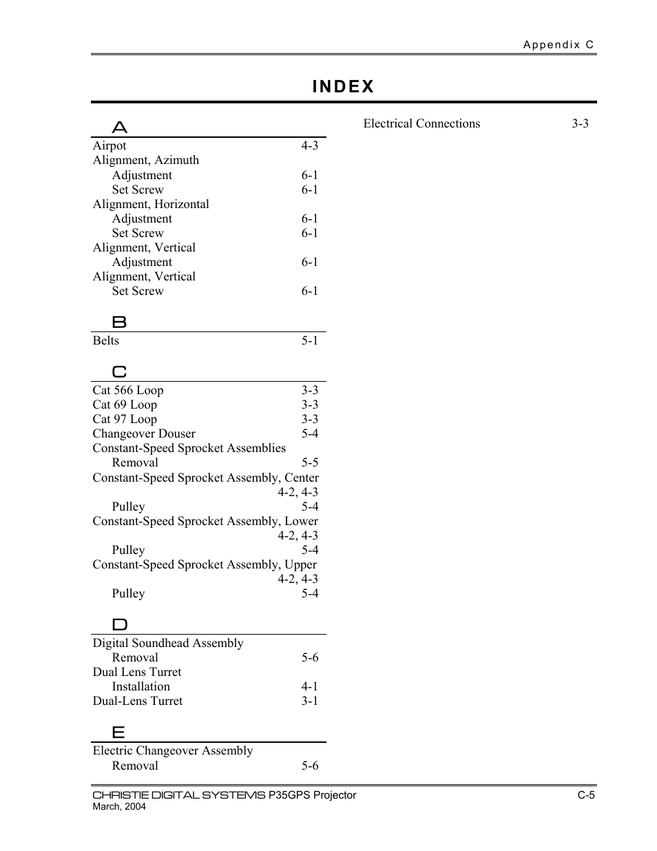 Christie Digital Systems P35GPS-MT User Manual | Page 82 / 85
