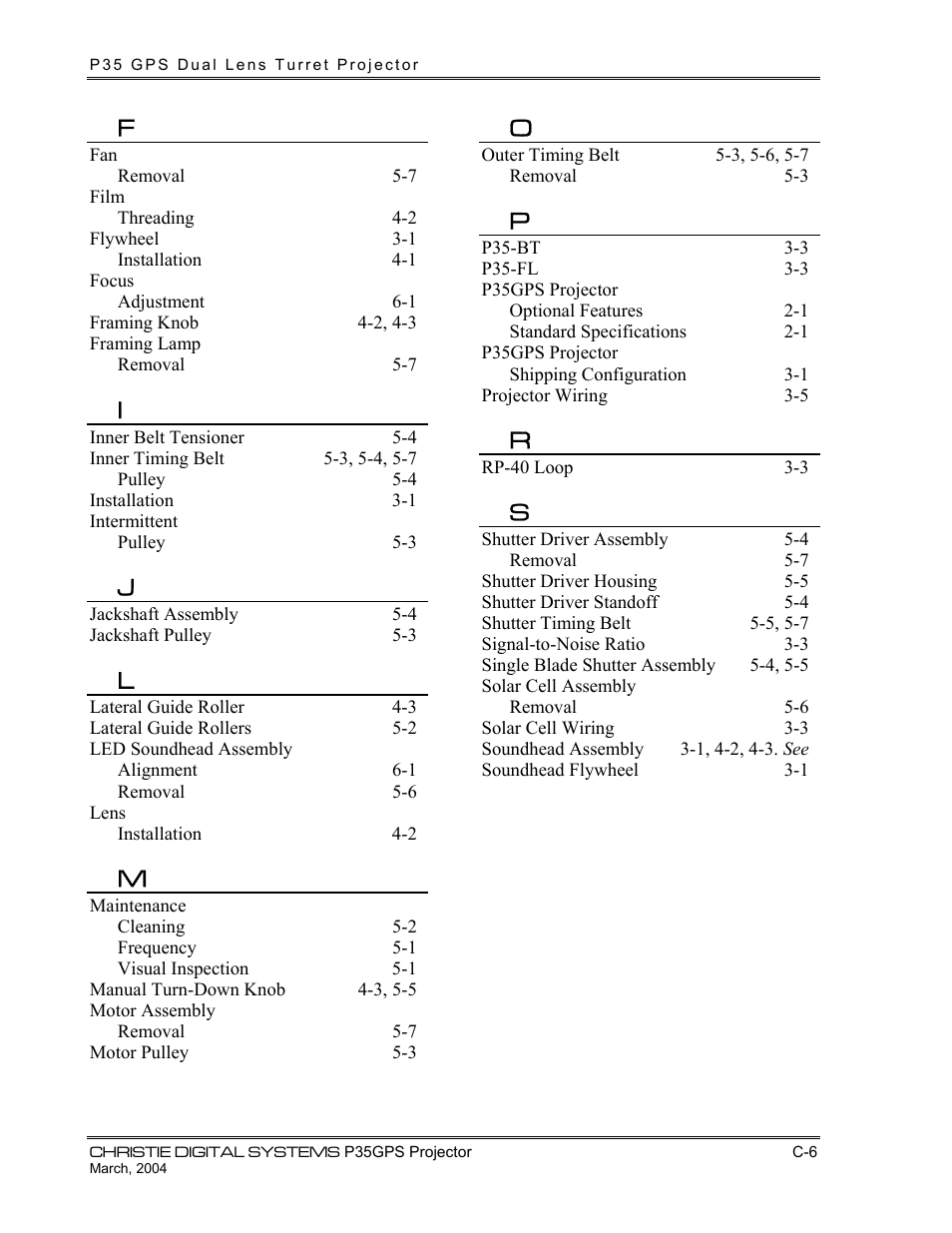 Christie Digital Systems P35GPS-MT User Manual | Page 83 / 85