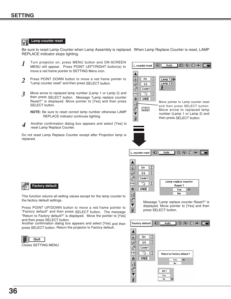 Setting | Christie Digital Systems 38-VIV210-01 User Manual | Page 36 / 44