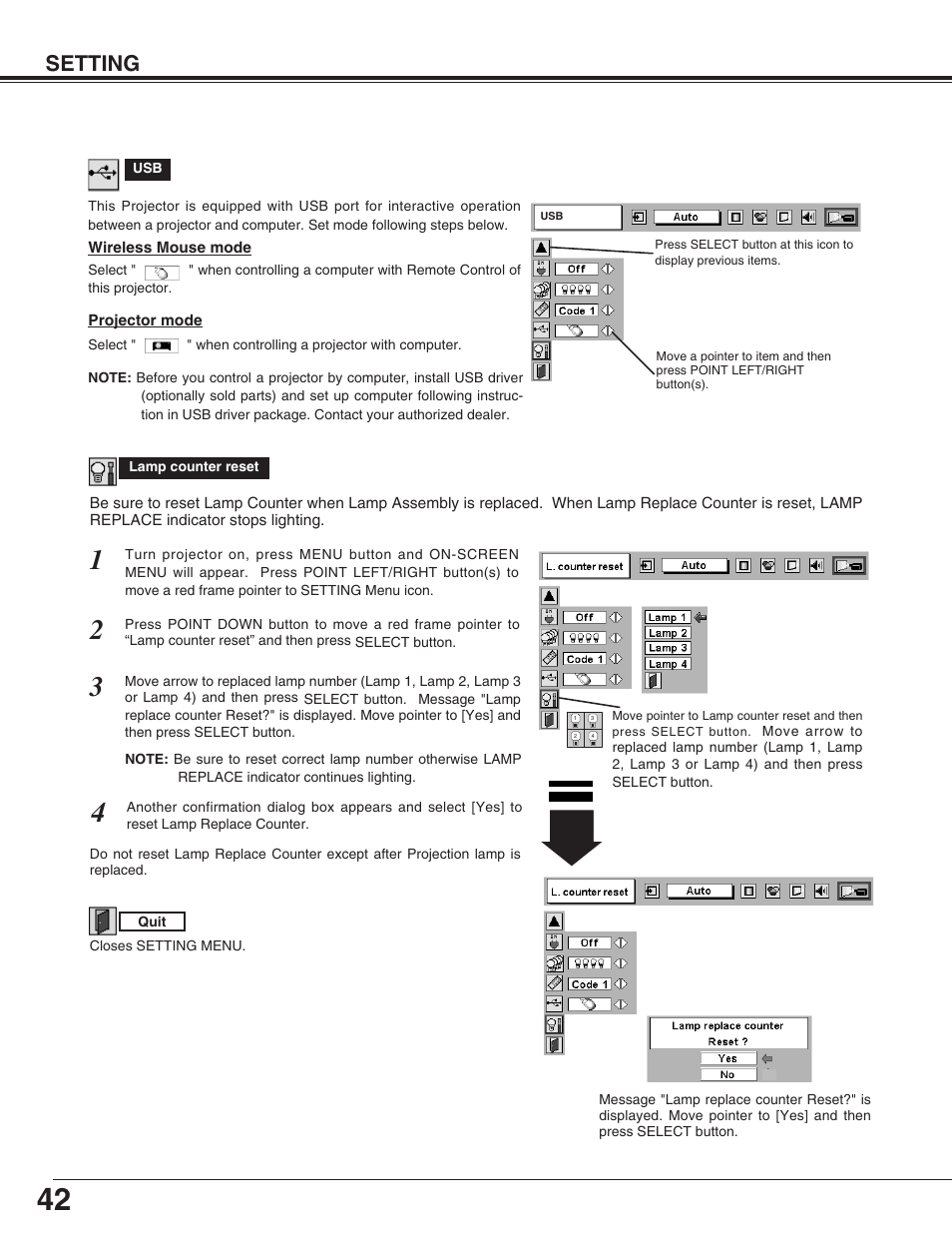 Setting | Christie Digital Systems 38-VIV402-01 User Manual | Page 42 / 56