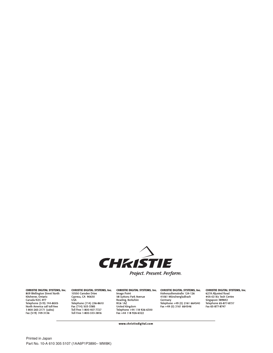 Christie Digital Systems 38-VIV402-01 User Manual | Page 56 / 56