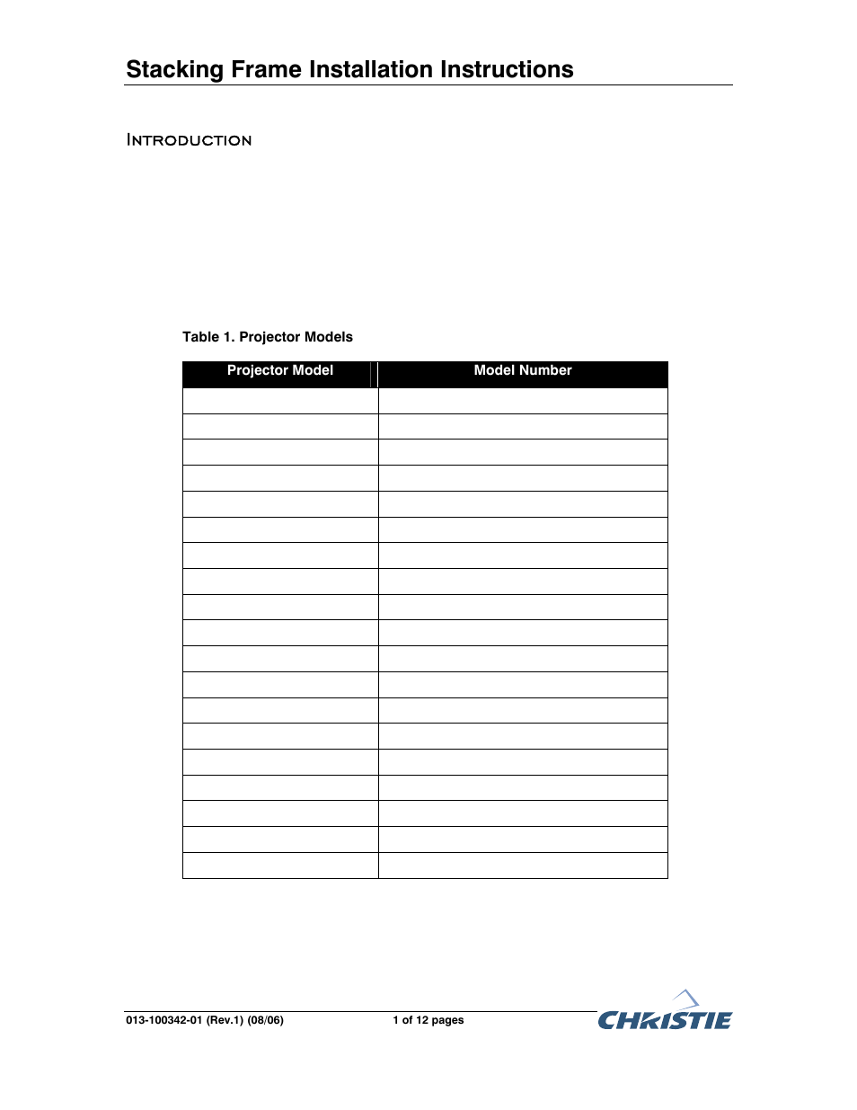 Christie Digital Systems 38-DHD103-XX User Manual | 12 pages