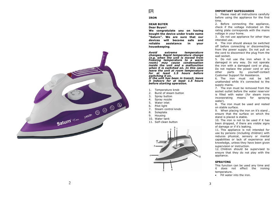 Saturn ST-CC7138 User Manual | Page 2 / 18