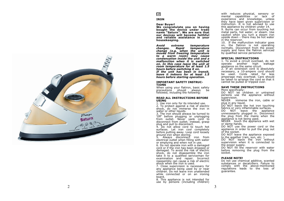 Saturn ST-CC7108 Pompo User Manual | Page 2 / 18