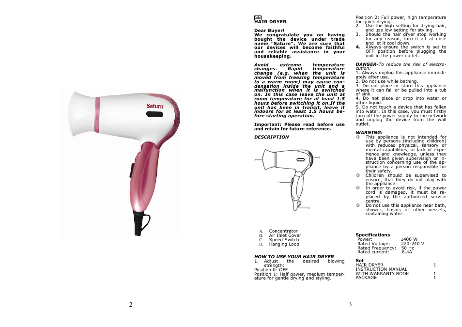 Saturn ST-HC7210 User Manual | Page 2 / 13