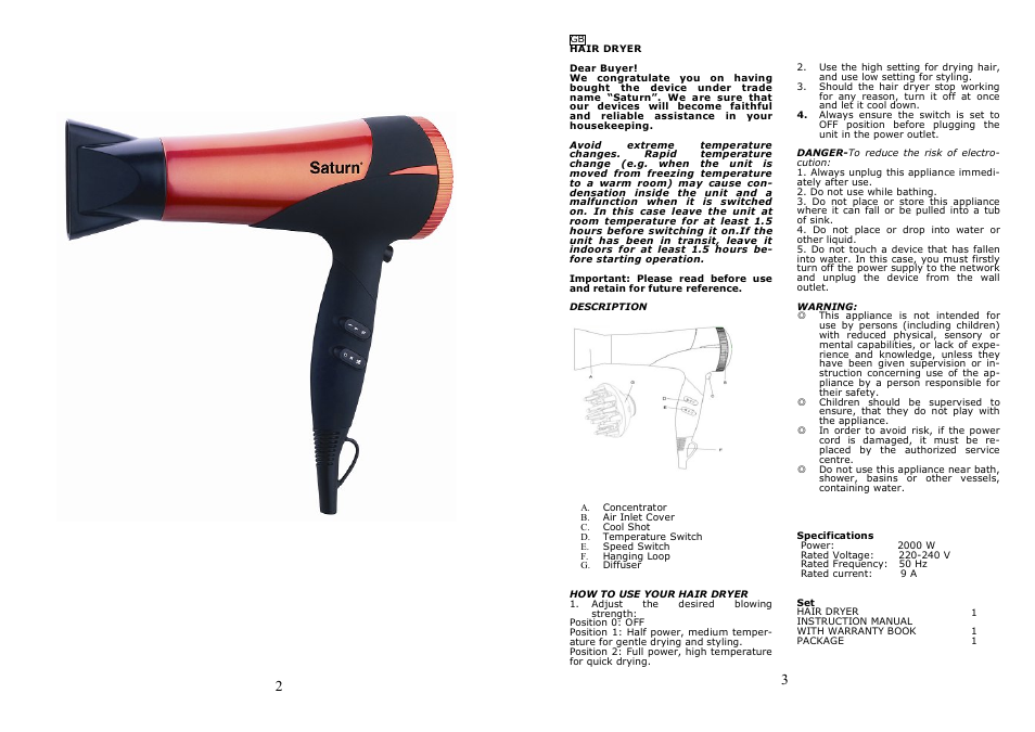 Saturn ST-HC7219 User Manual | Page 2 / 13