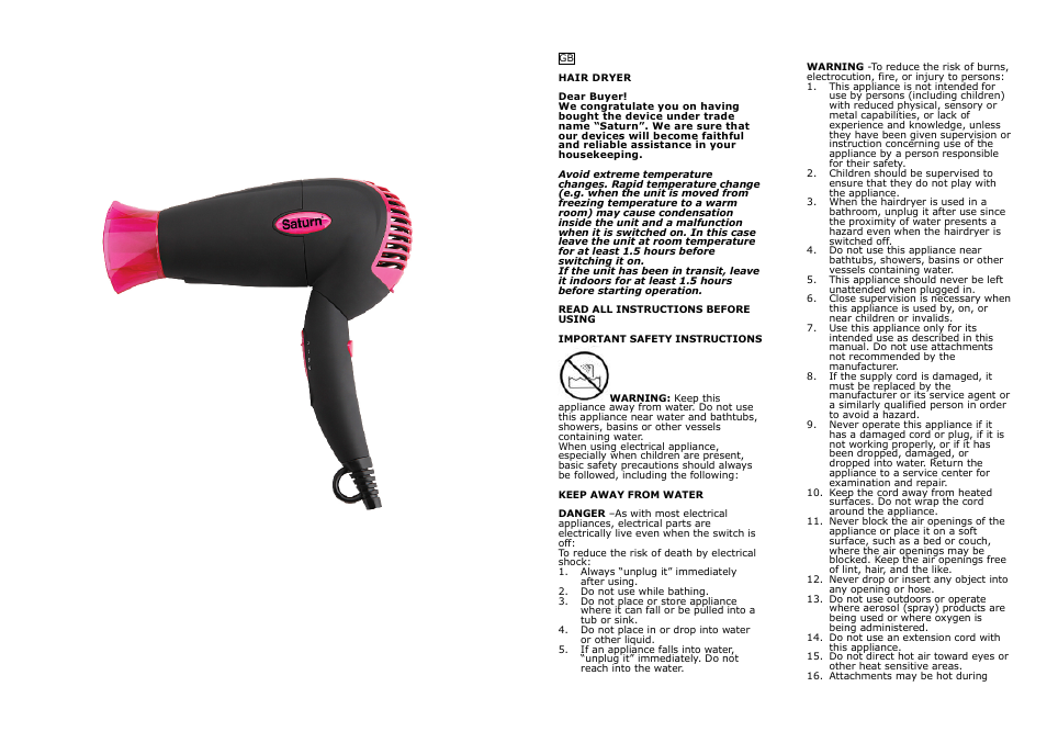 Saturn ST-HC7320 User Manual | Page 2 / 15