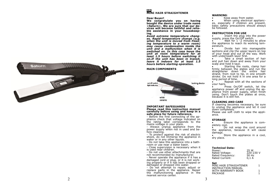 Saturn ST-HC0304 User Manual | Page 2 / 13