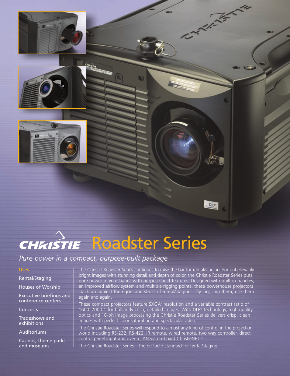 Christie Digital Systems Roadster Series User Manual | 4 pages