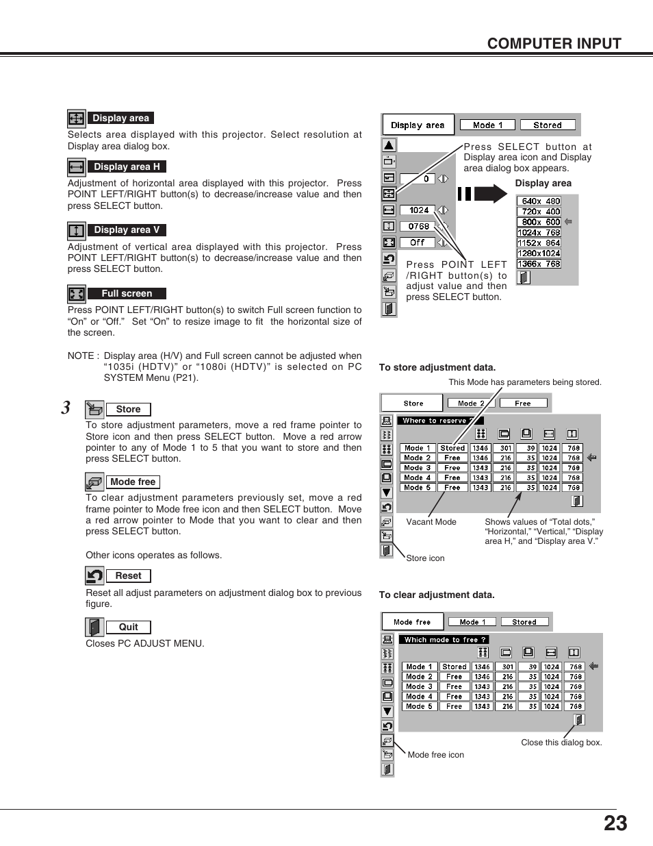 Computer input | Christie Digital Systems 38-VIV212 User Manual | Page 23 / 44