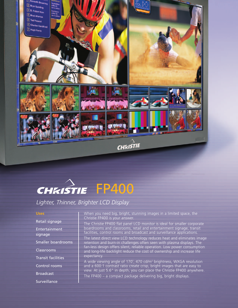 Christie Digital Systems FP400 User Manual | 2 pages