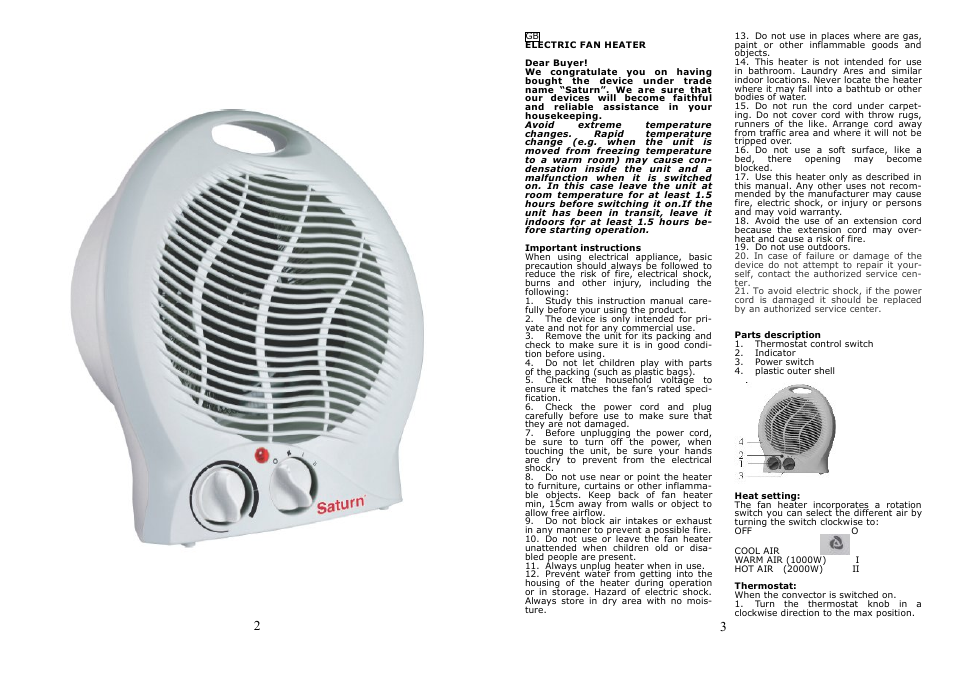 Saturn ST-HT7644 User Manual | Page 2 / 15