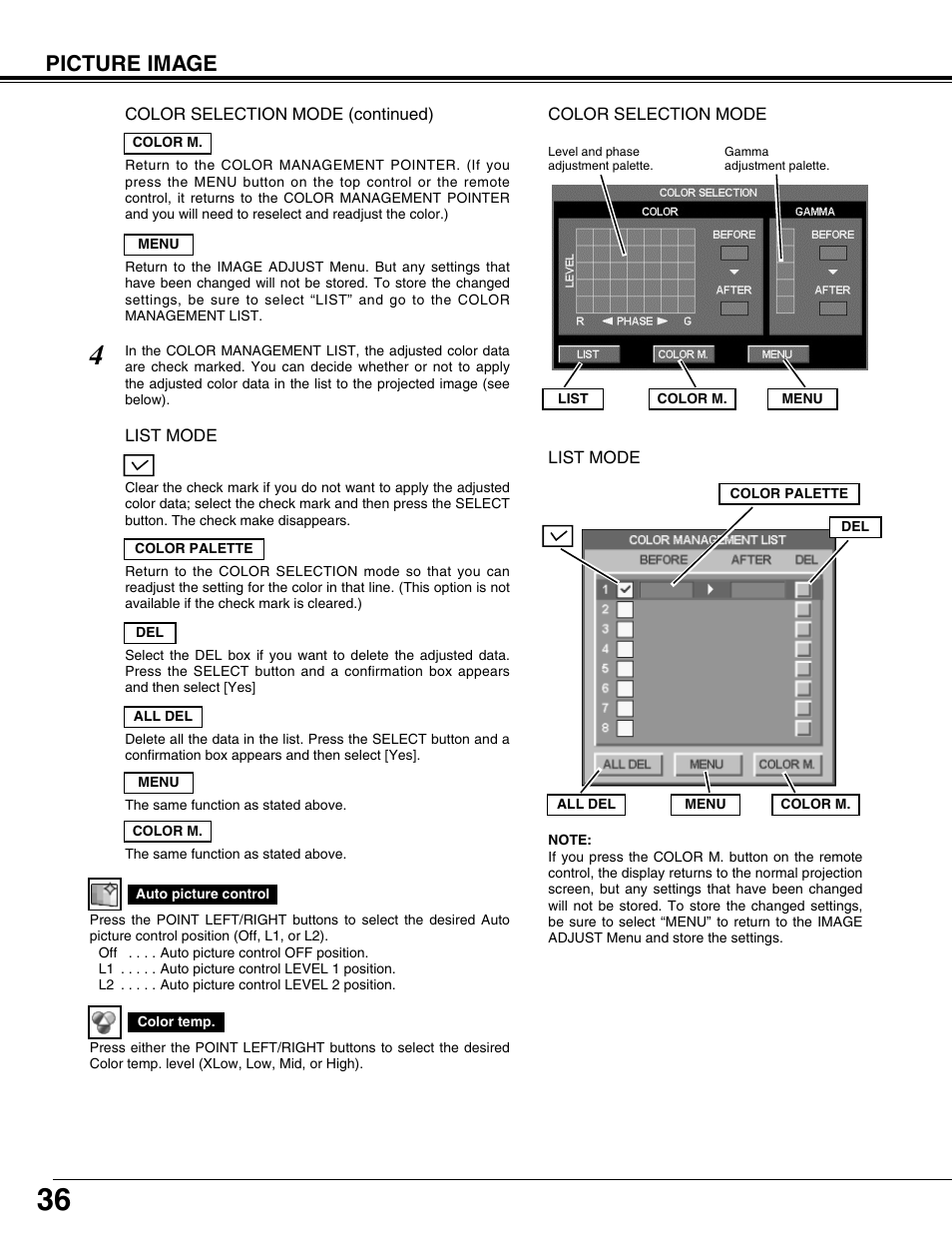 Picture image | Christie Digital Systems 103-008100-01 User Manual | Page 36 / 62