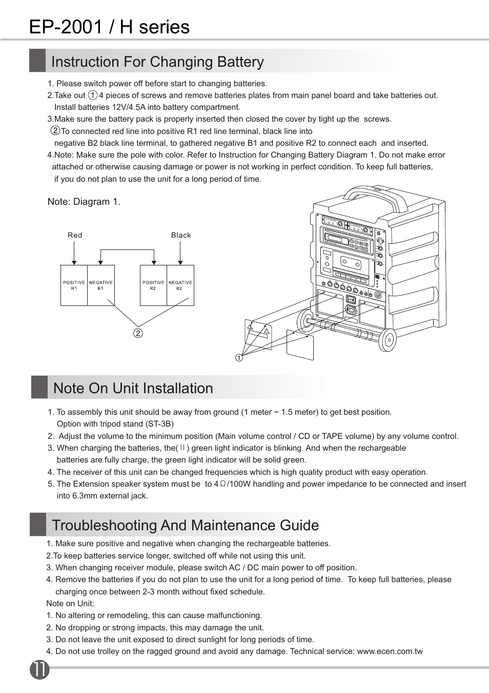 頁面 14, Ep-2001 / h series, Troubleshooting and maintenance guide | SENRUN EP-2001-2001H User Manual | Page 14 / 16
