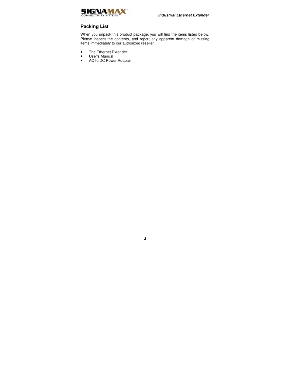 Signamax 10/100BaseT/TX Ethernet Extender Media Converter User Manual | Page 3 / 14