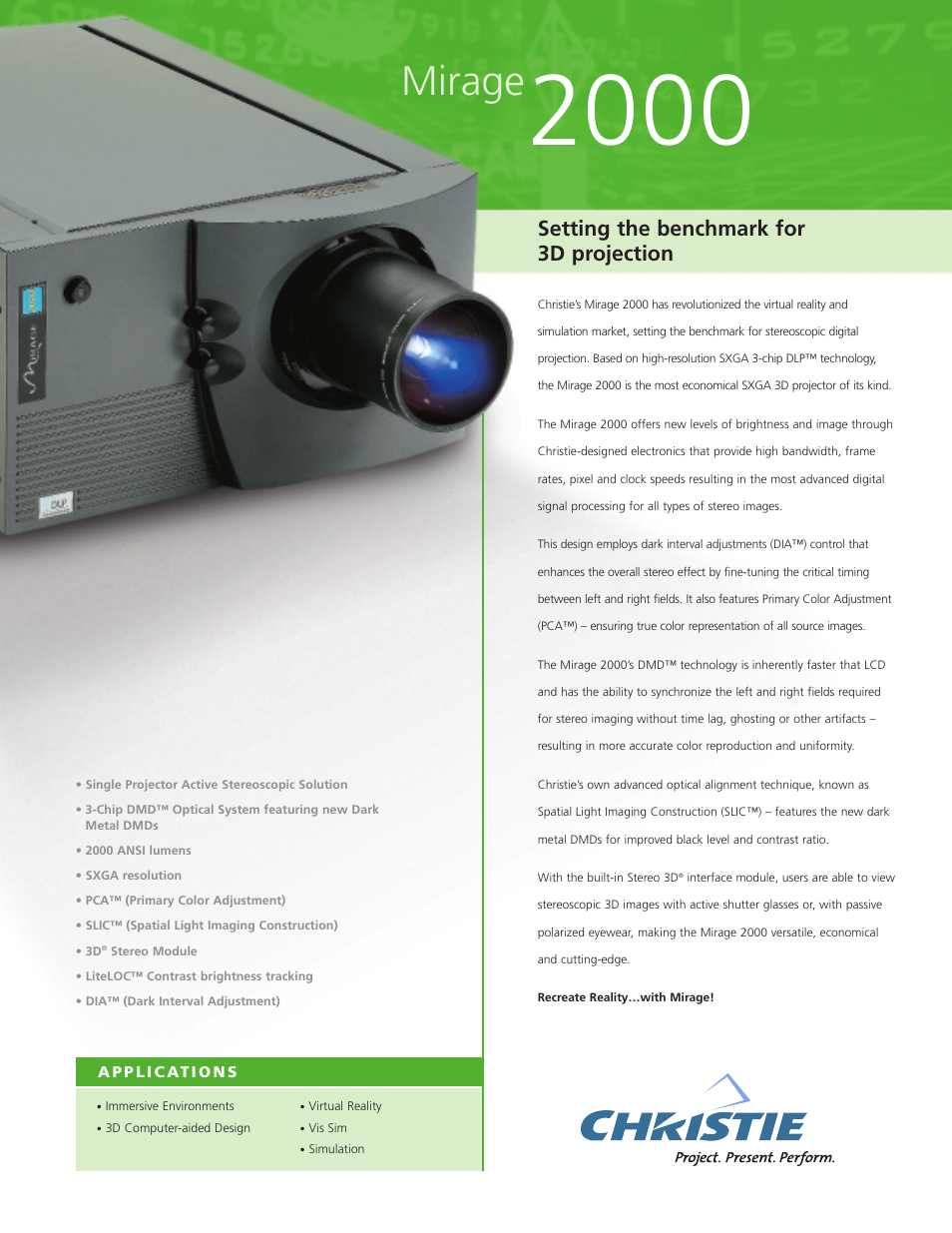 Christie Digital Systems Mirage 2000 User Manual | 2 pages