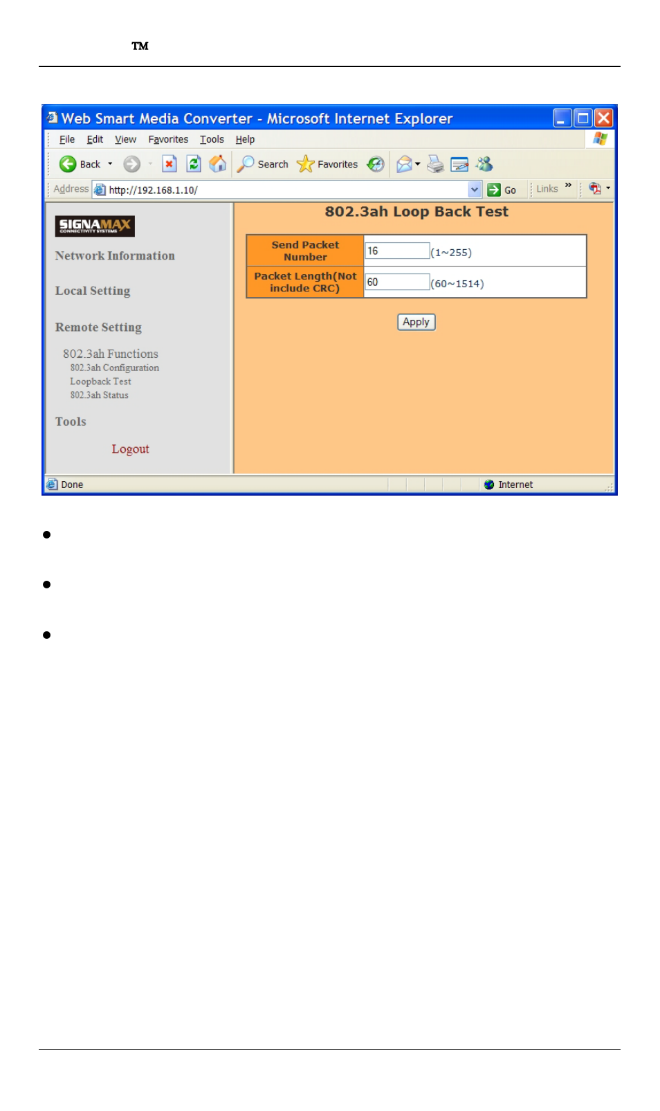 Signamax 10/100/1000BaseT/TX to 100/1000Base SFP OAM Managed Switching Media Converter User Manual | Page 30 / 38