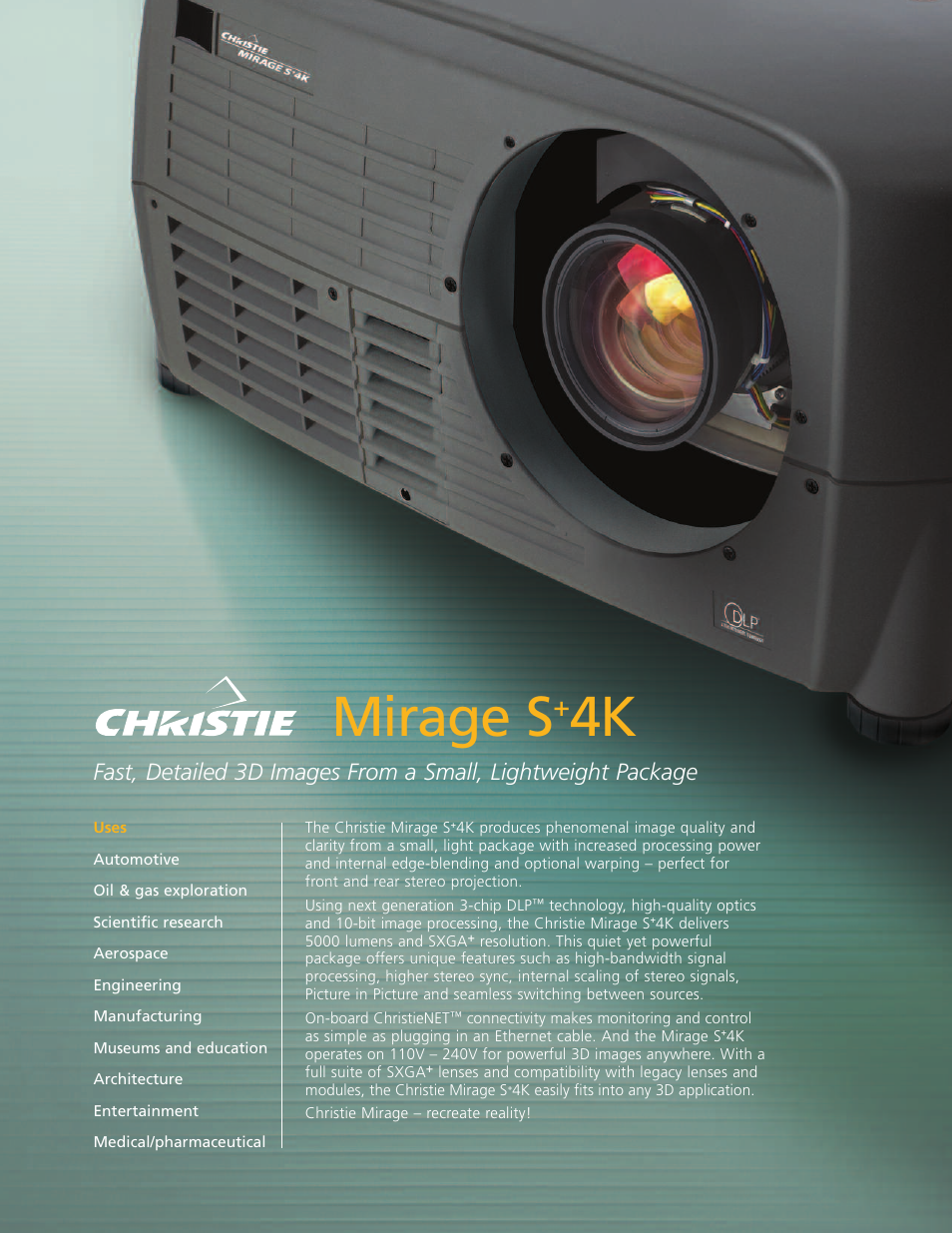 Christie S+ 4K User Manual | 2 pages