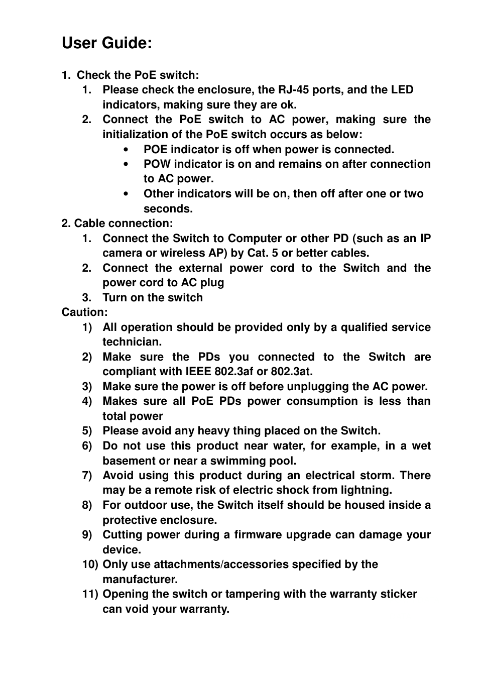 User guide | Signamax 18-Port 10/100/1000BaseT/TX PoE+ Switch with 16 PoE/PoE+ Ports plus 2 Gigabit SFP Ports User Manual | Page 4 / 6