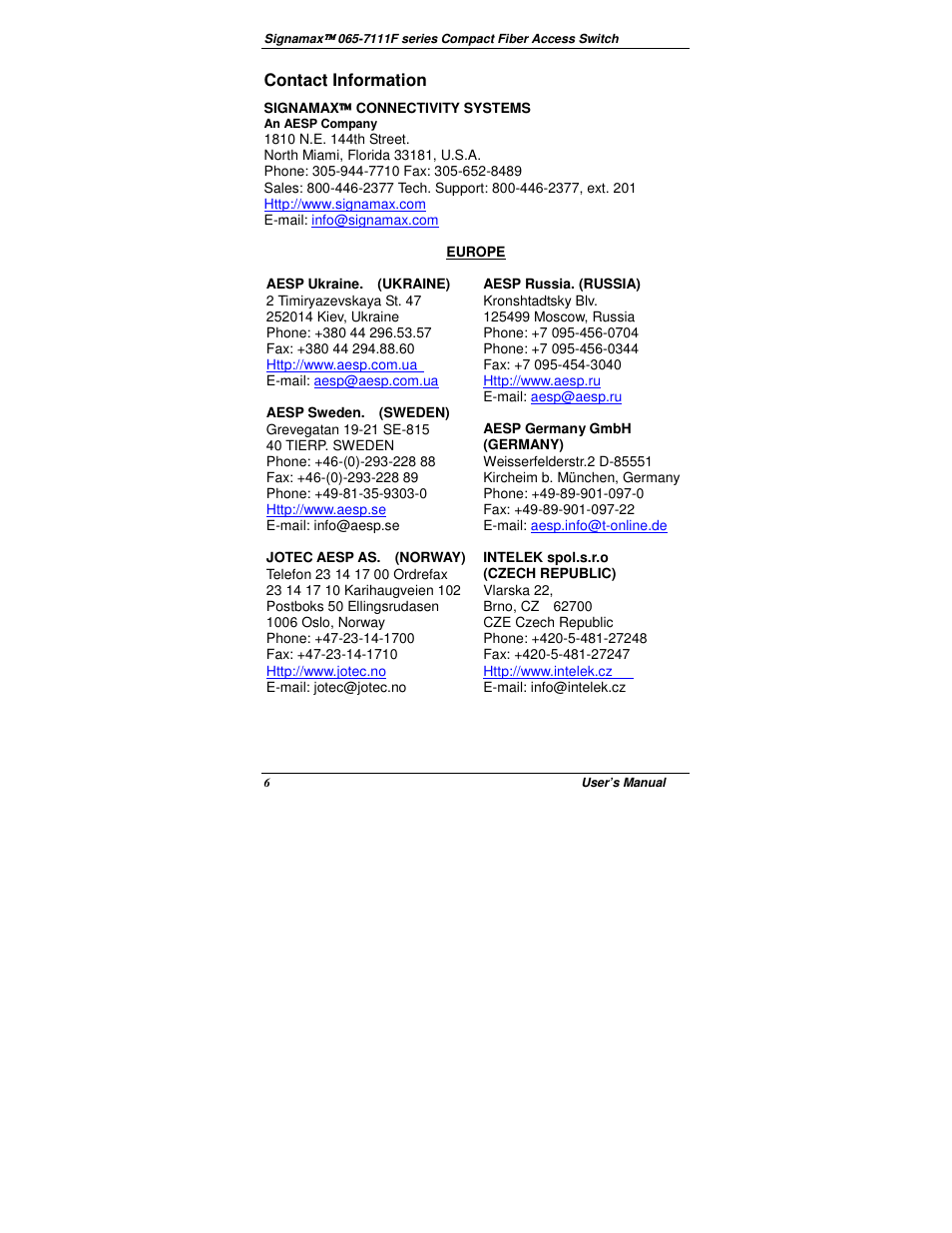 Signamax 7-Port 10/100 Unmanaged Switch + 1-Port 100BaseFX User Manual | Page 8 / 8