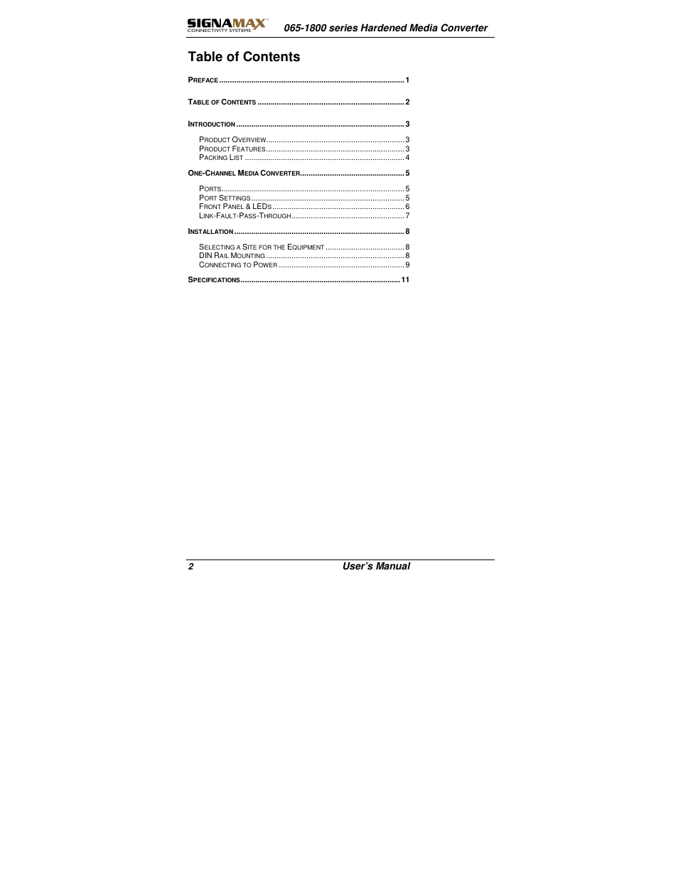 Signamax 10/100 to 100FX Industrial DIN-Rail Mount Компьютерные Аксессуары User Manual | Page 2 / 12