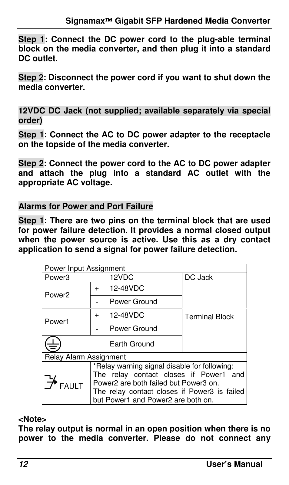 Signamax 10/100/1000 to Gigabit SFP DIN Rail Mount Industrial Media Converter User Manual | Page 15 / 19