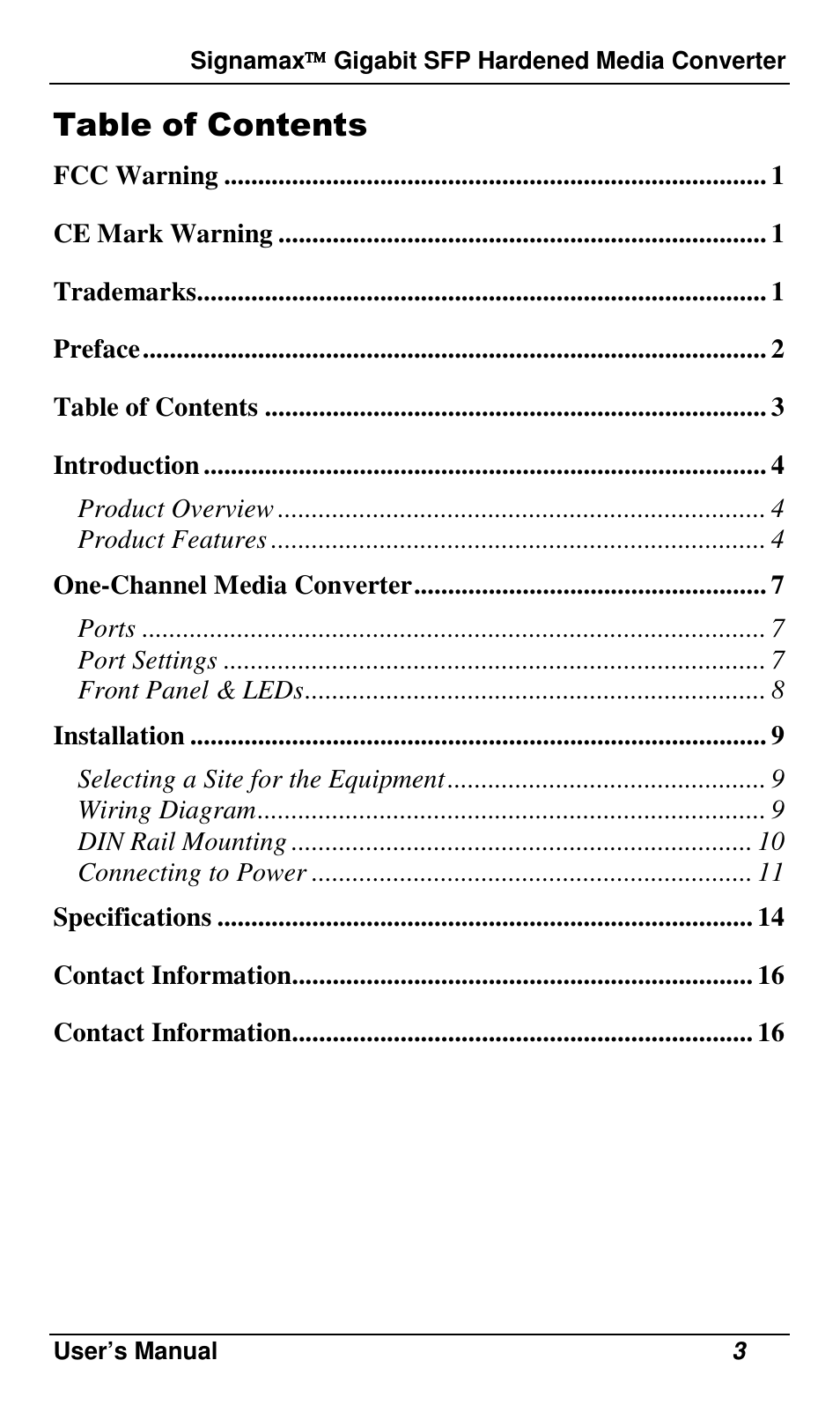 Signamax 10/100/1000 to Gigabit SFP DIN Rail Mount Industrial Media Converter User Manual | Page 6 / 19