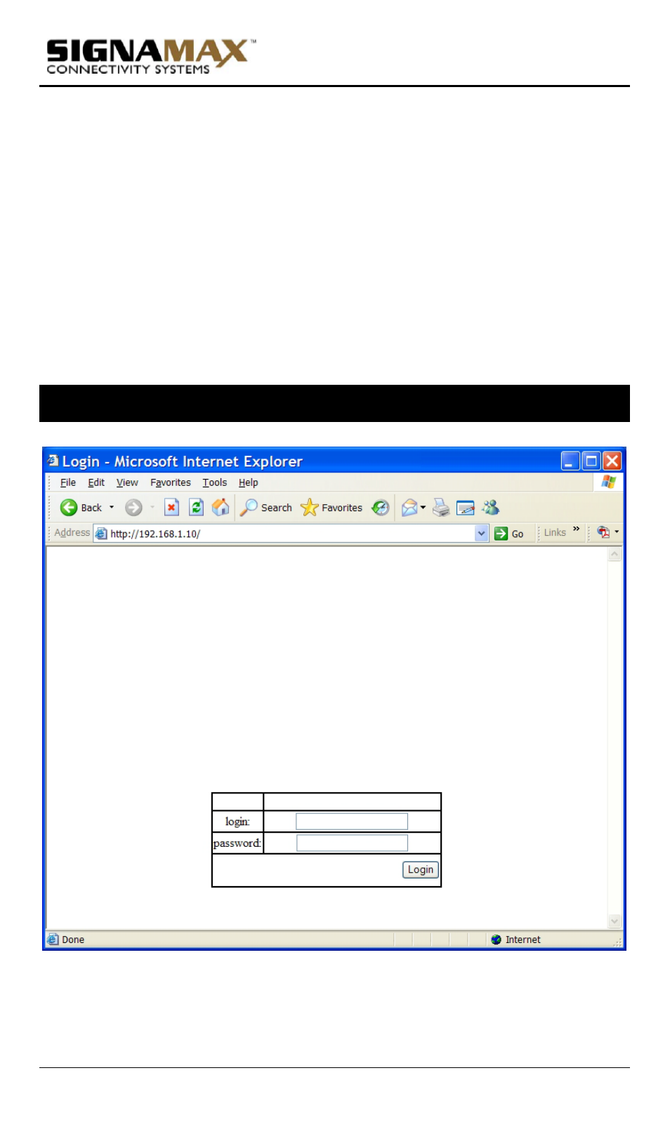 Web-based browser management, Logging on to the switch, Switch ip address | Signamax Model -065-7700 User Manual | Page 35 / 199