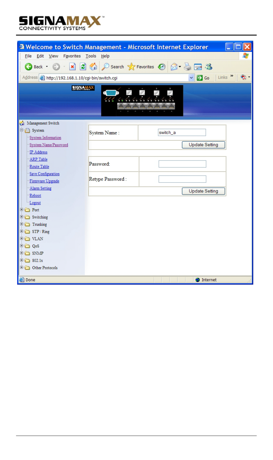 System name/password | Signamax Model -065-7700 User Manual | Page 40 / 199