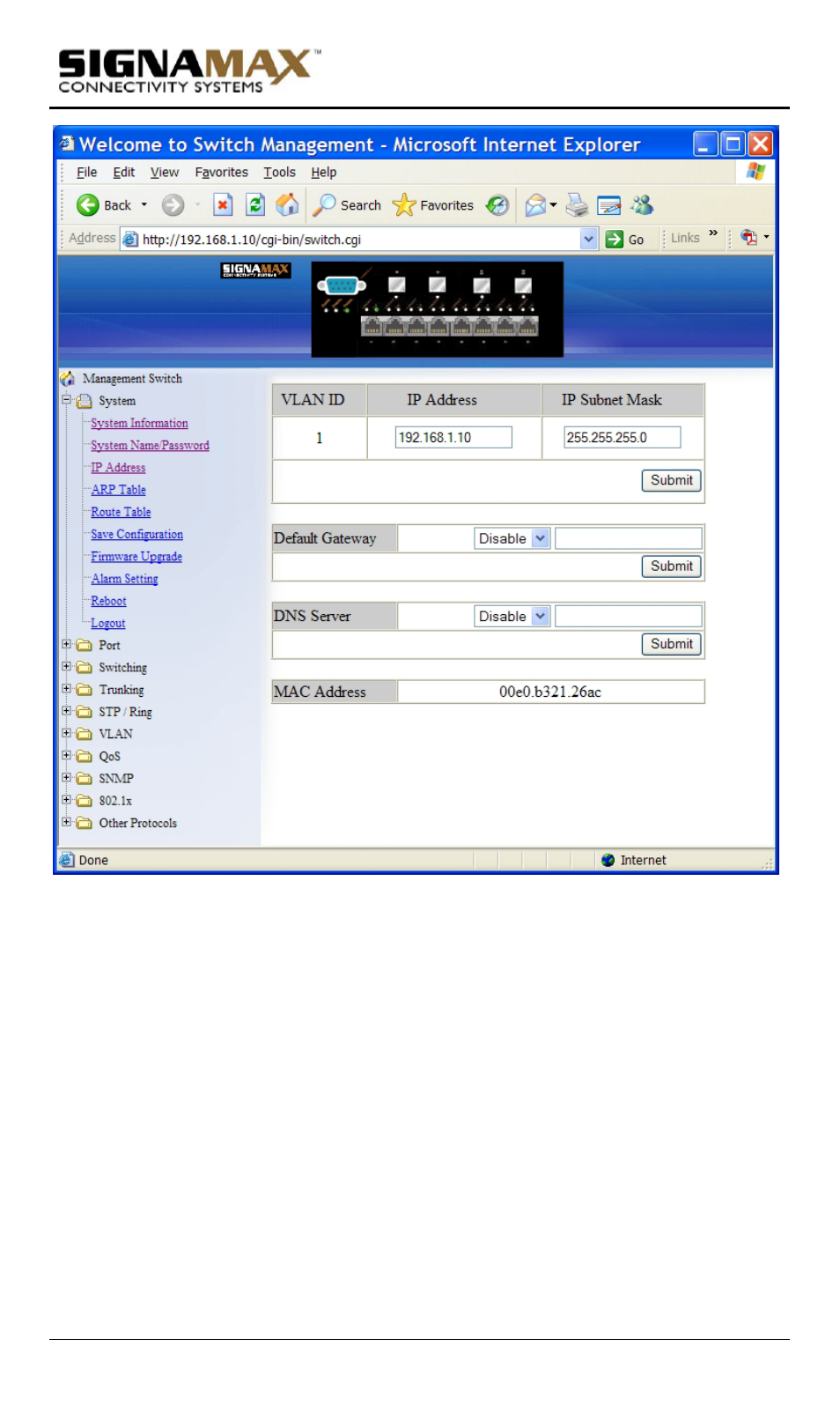 Ip address | Signamax Model -065-7700 User Manual | Page 41 / 199