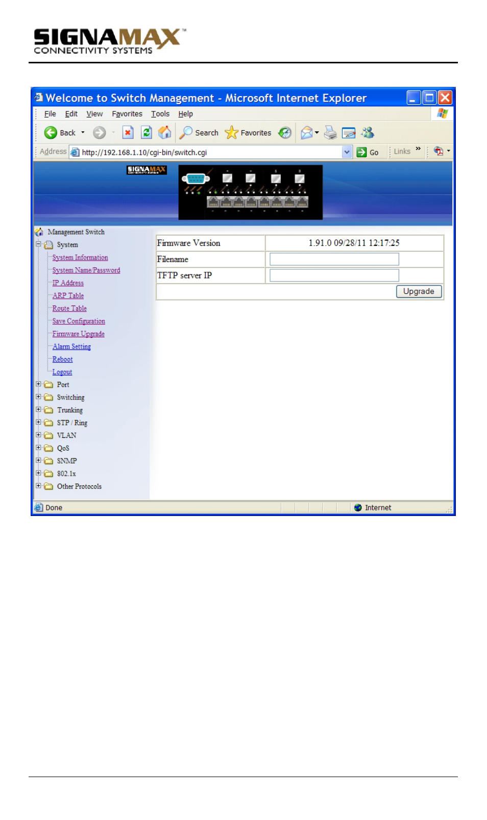 Firmware upgrade | Signamax Model -065-7700 User Manual | Page 45 / 199